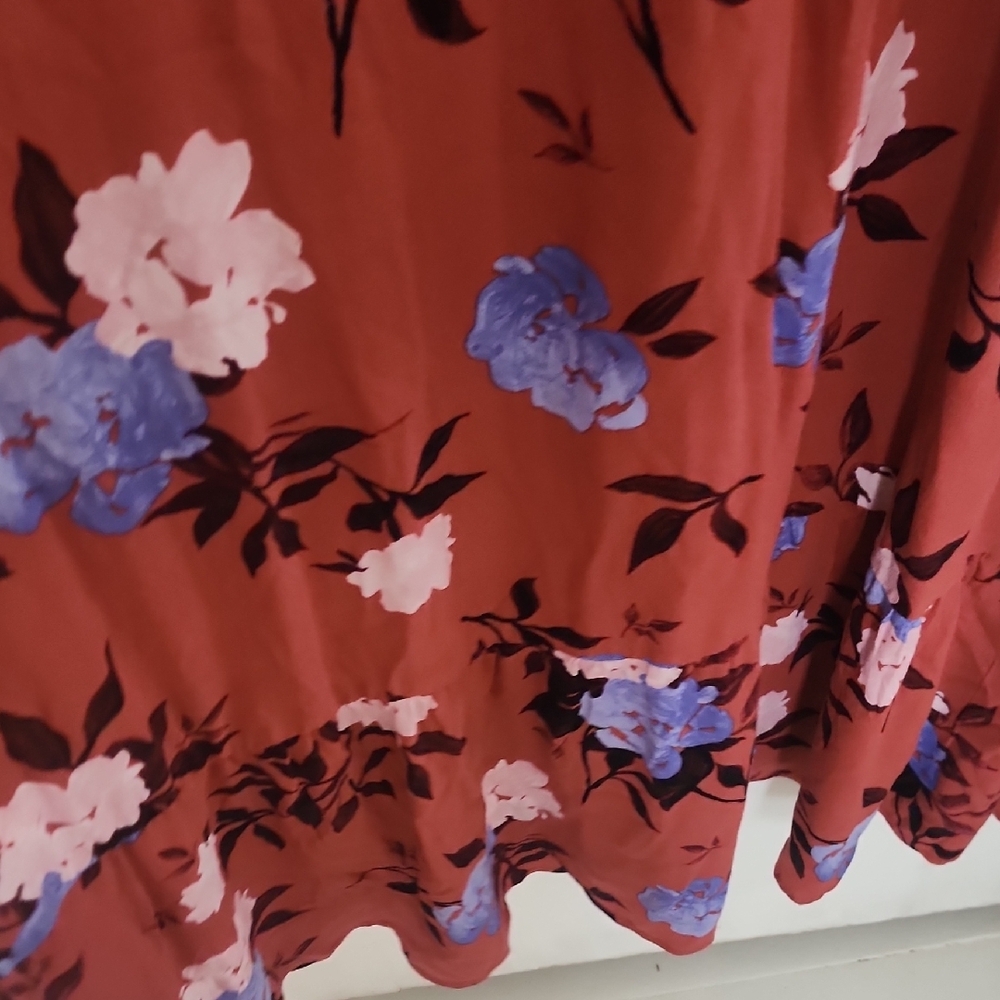 Time and Tru Rust Floral Midi Dress - Picture 5 of 6